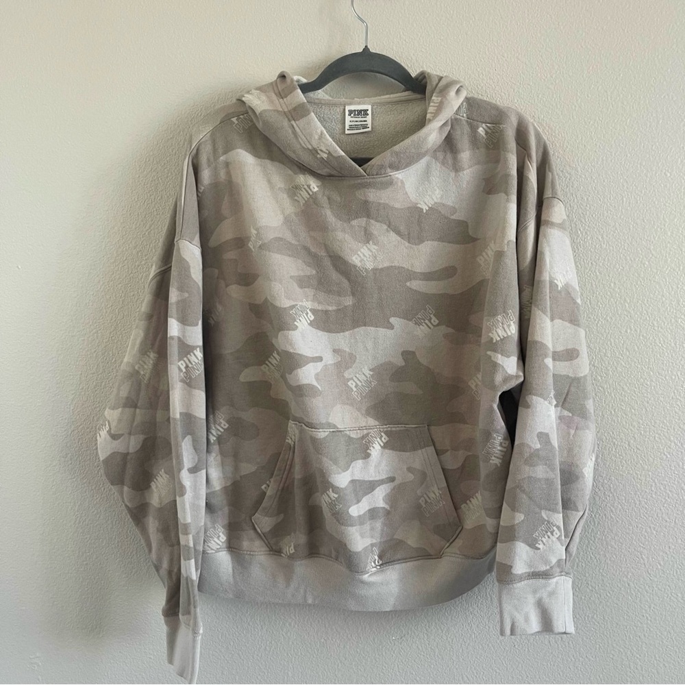 PINK Victoria's Secret Gray Camo Hoodie